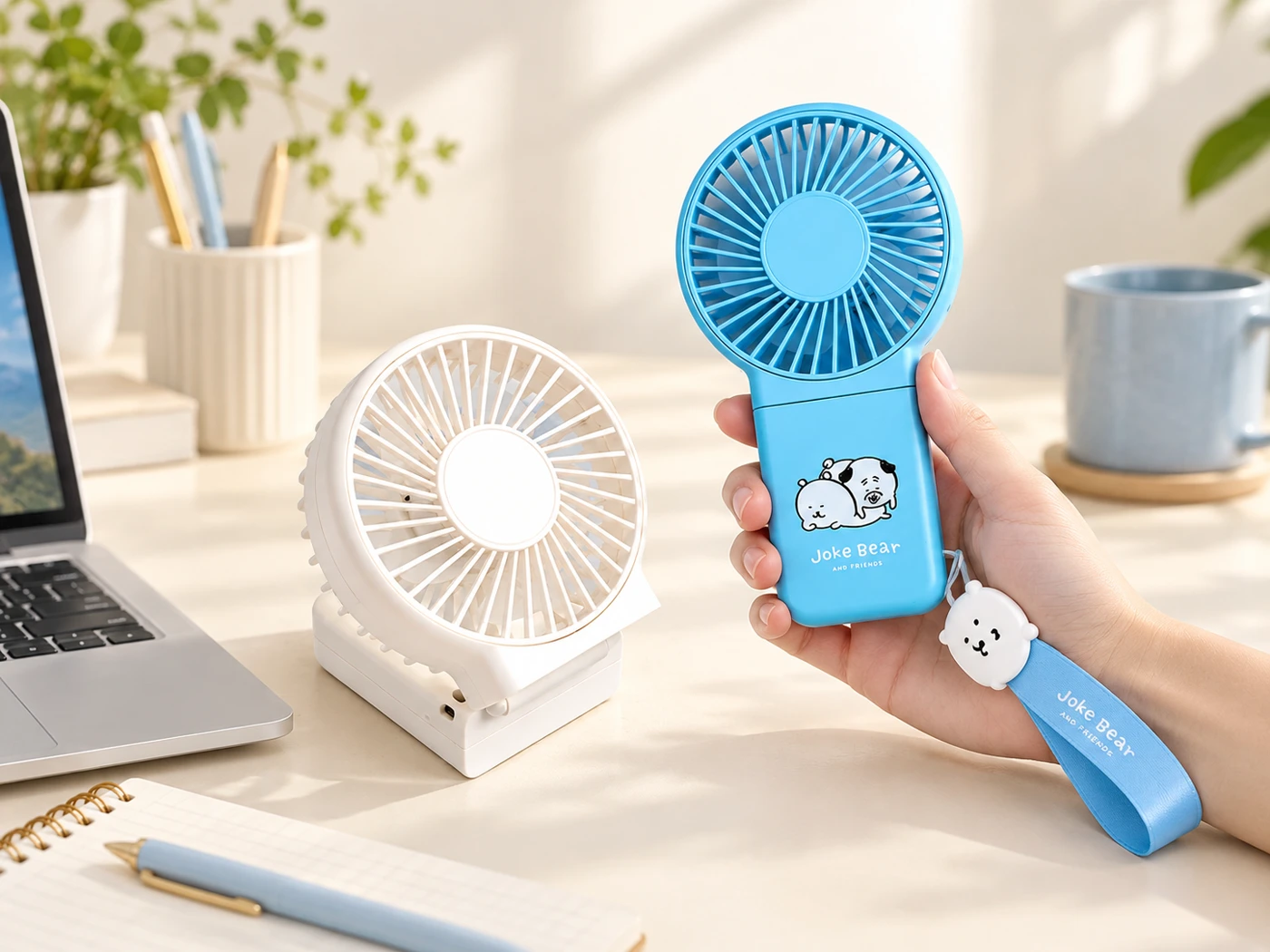 Joke Bear & Friends Portable Folding Fan product presentation