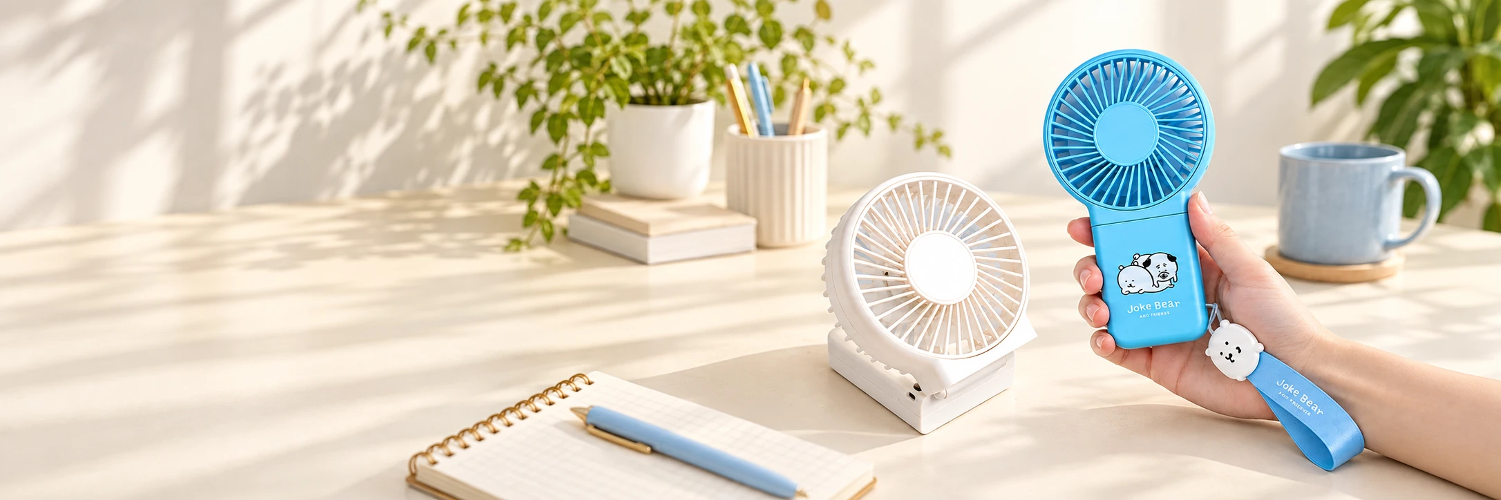 Joke Bear & Friends Portable Folding Fan in an application scene