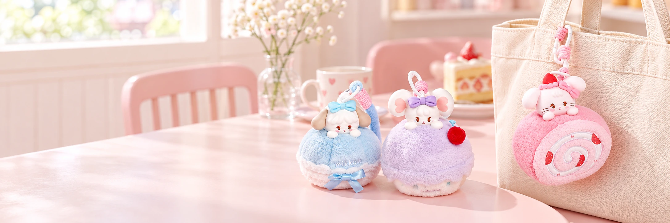 Mikko Sweet Afternoon Tea Scented Plush Charm Blind Box in an application scene