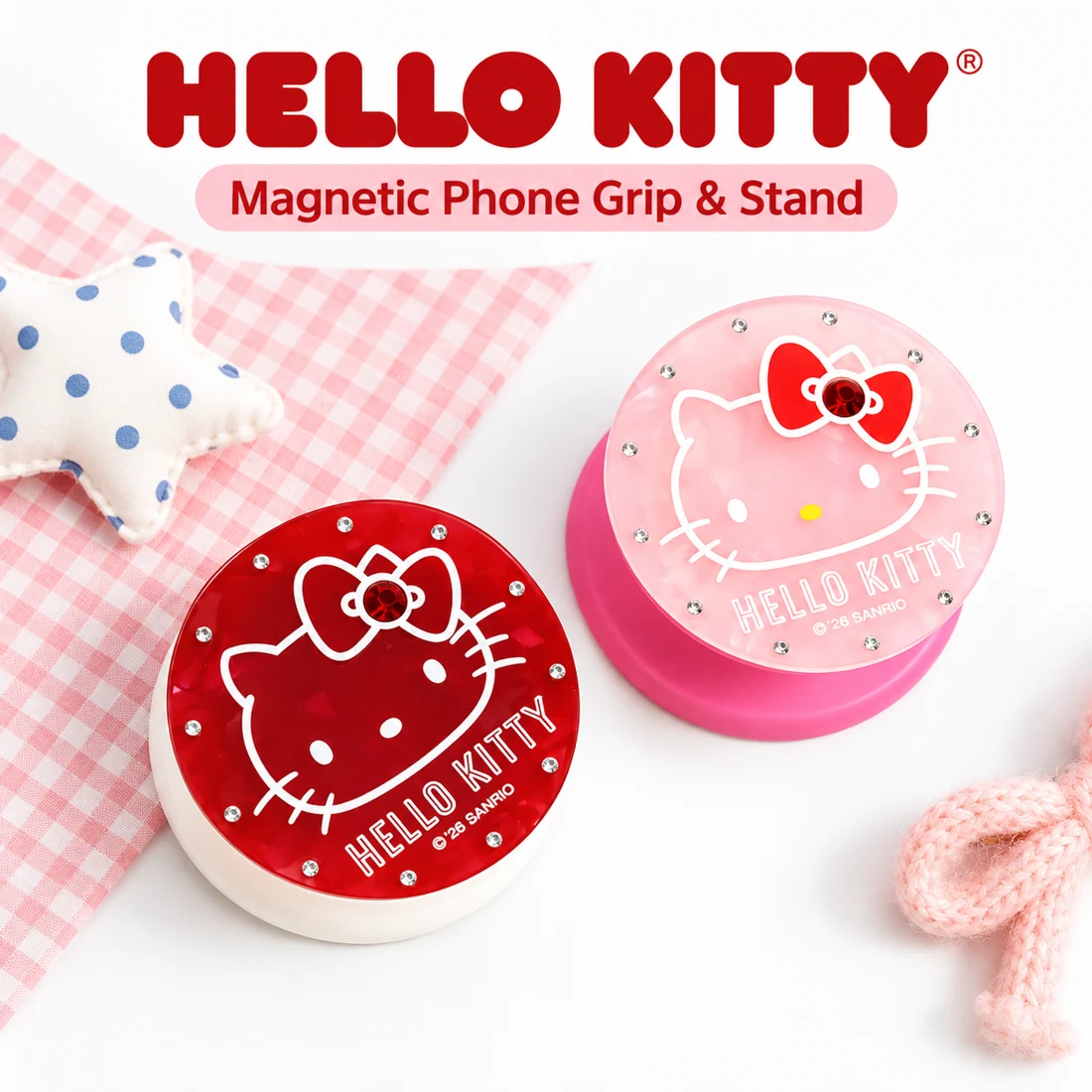 HELLO KITTY Acetate Magnetic Phone Stand