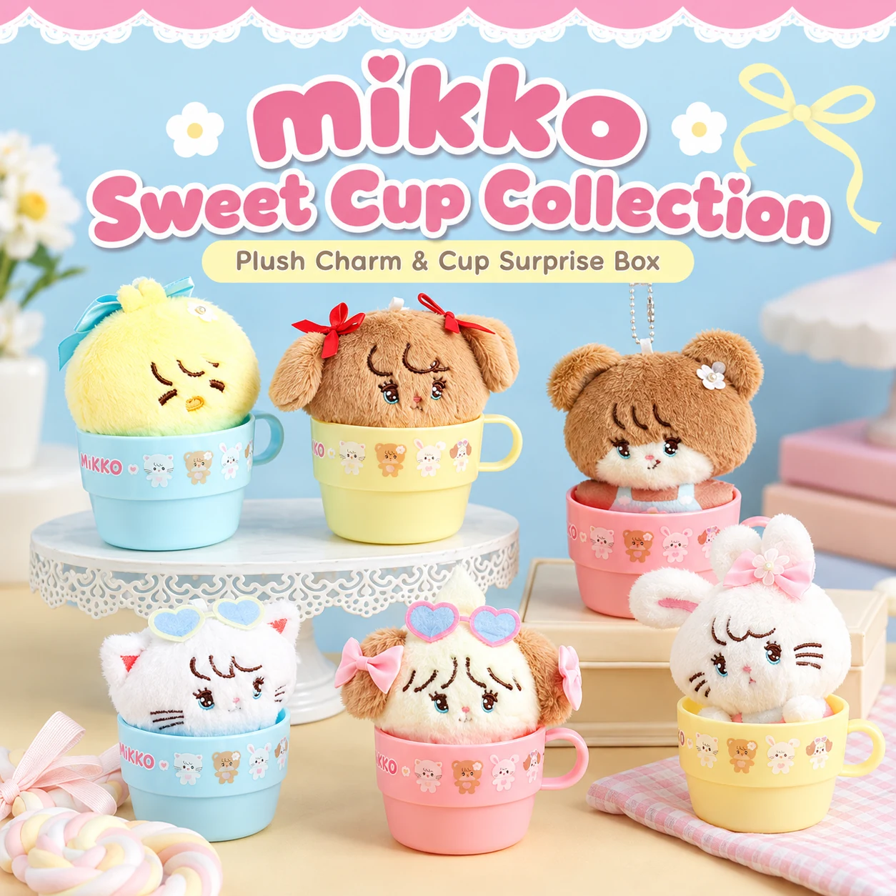 Mikko Sweet Cup Plush Charm Surprise Box