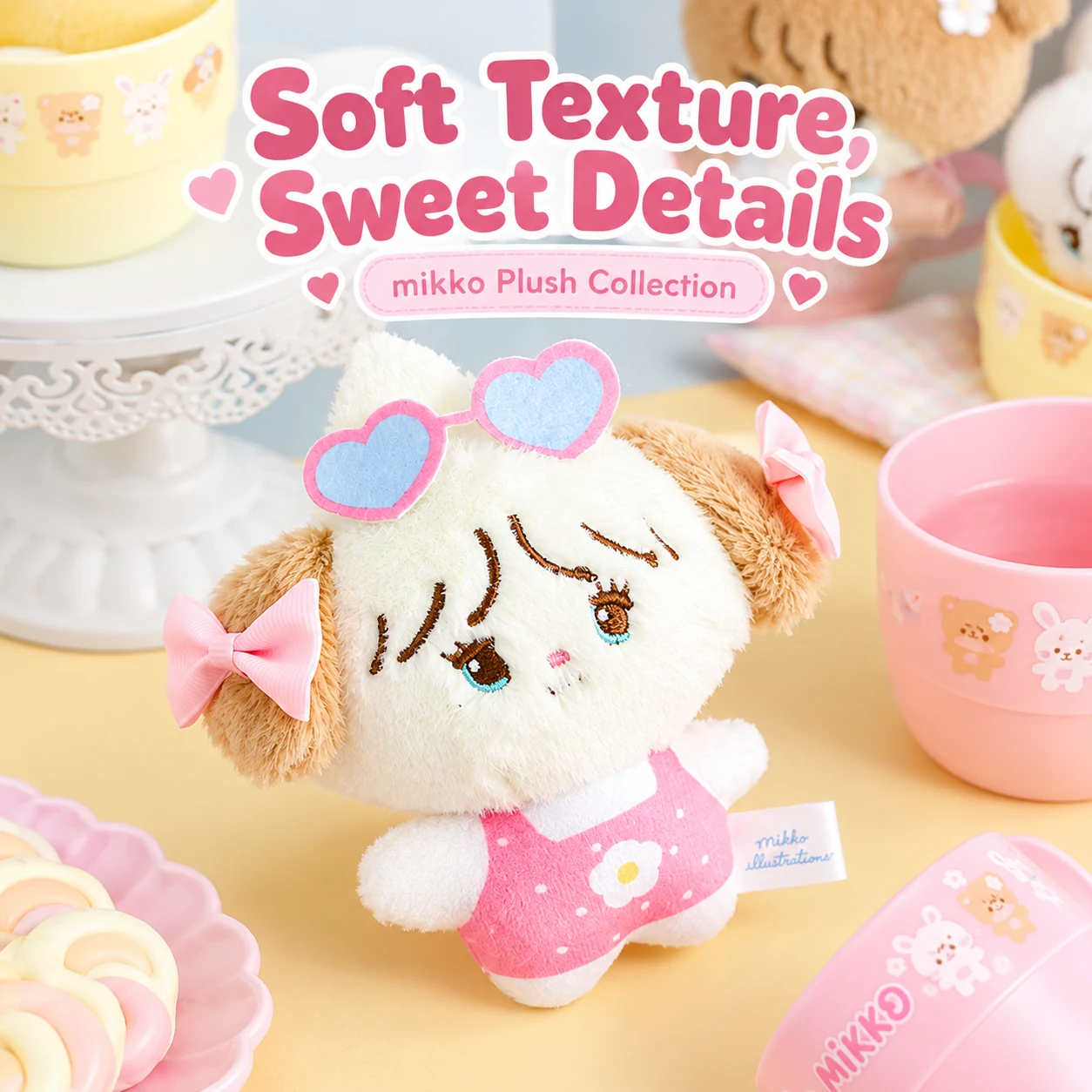 Mikko Sweet Cup Plush Charm Surprise Box — Soft textures and character details