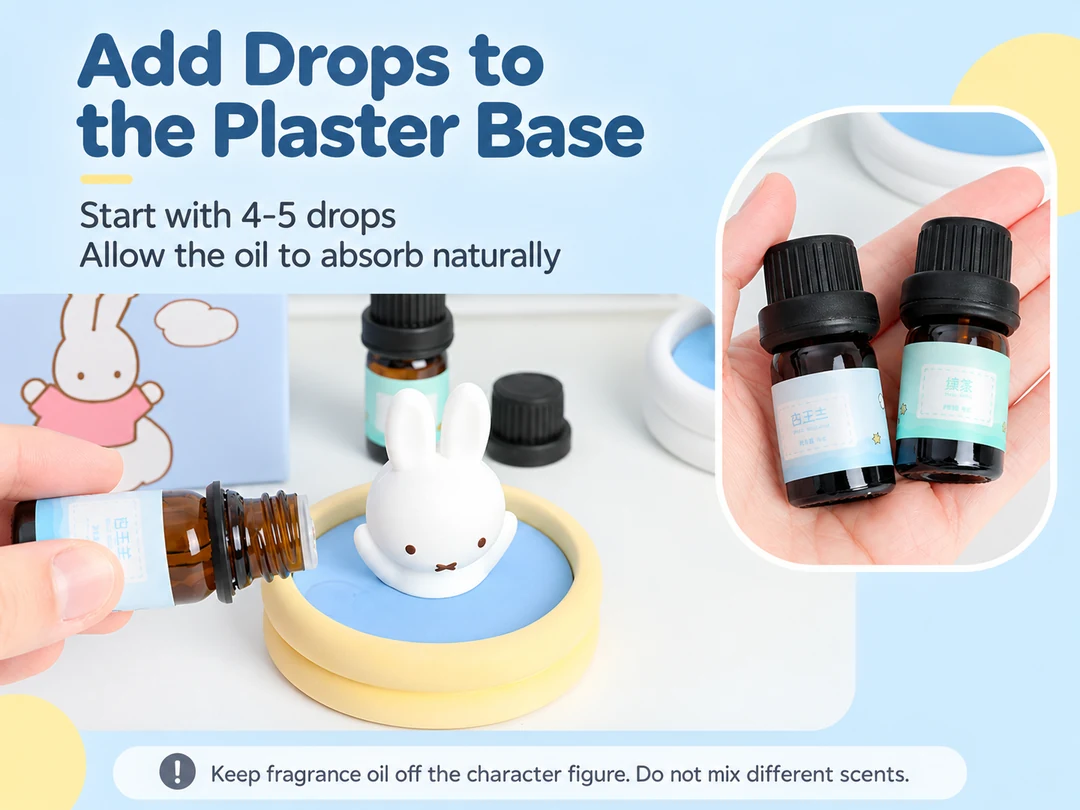 Miffy Aroma Blind Box — Adding oil to the plaster base