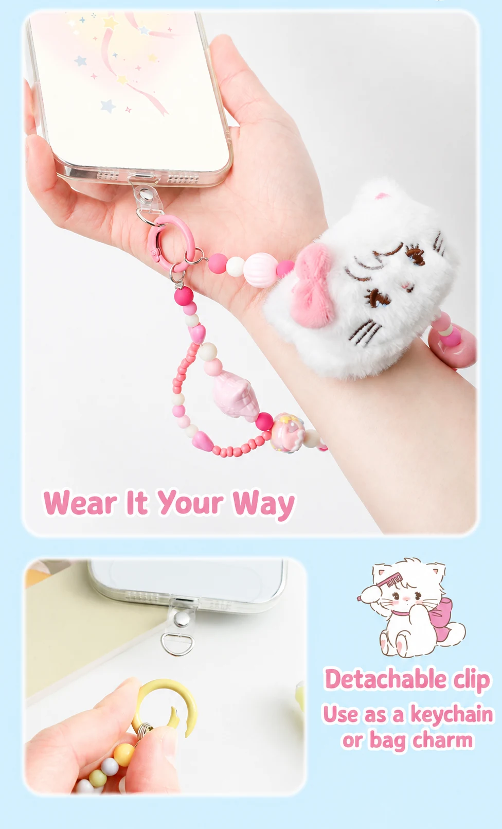 Mikko Colorful Beaded Plush Charm Blind Box — Carry it on a wrist or a bag