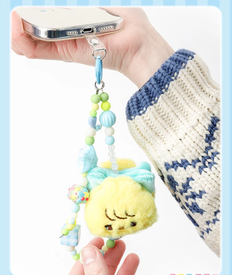 Mikko Colorful Beaded Plush Charm Blind Box — Phone attachment example