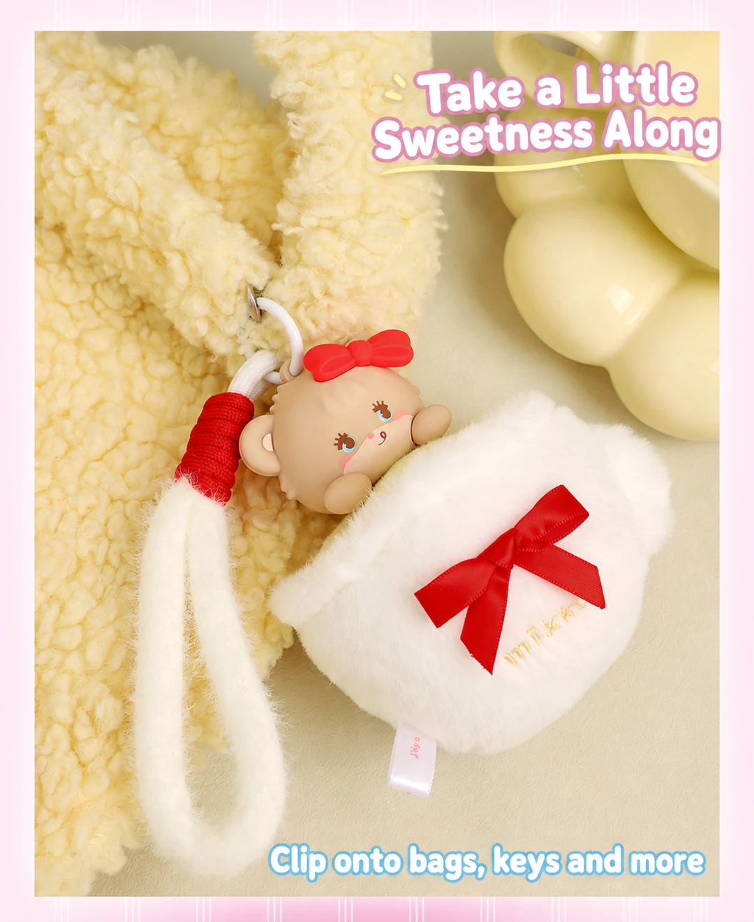 Mikko Sweet Afternoon Tea Scented Plush Charm Blind Box — Clip a scented charm onto a bag