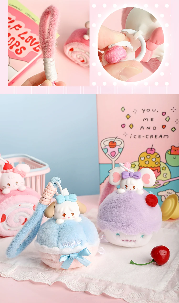 Mikko Sweet Afternoon Tea Scented Plush Charm Blind Box — Attachment clip details